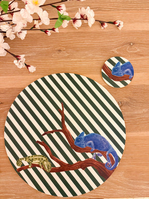 Set sottopiatti + sottobicchieri - Camaleonte - mise en place