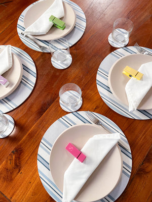 sottopiatto a righe blu mise en place - set