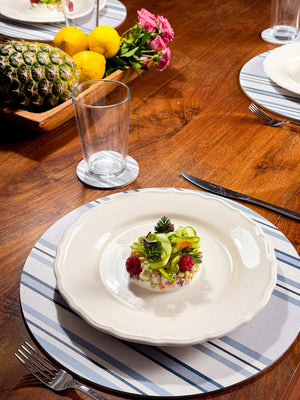 sottopiatto a righe blu mise en place - set