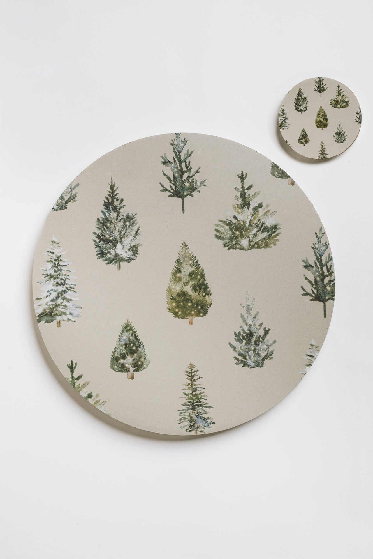 Set 4 sottopiatti + Set 4 sottobicchieri Foresta Nordica