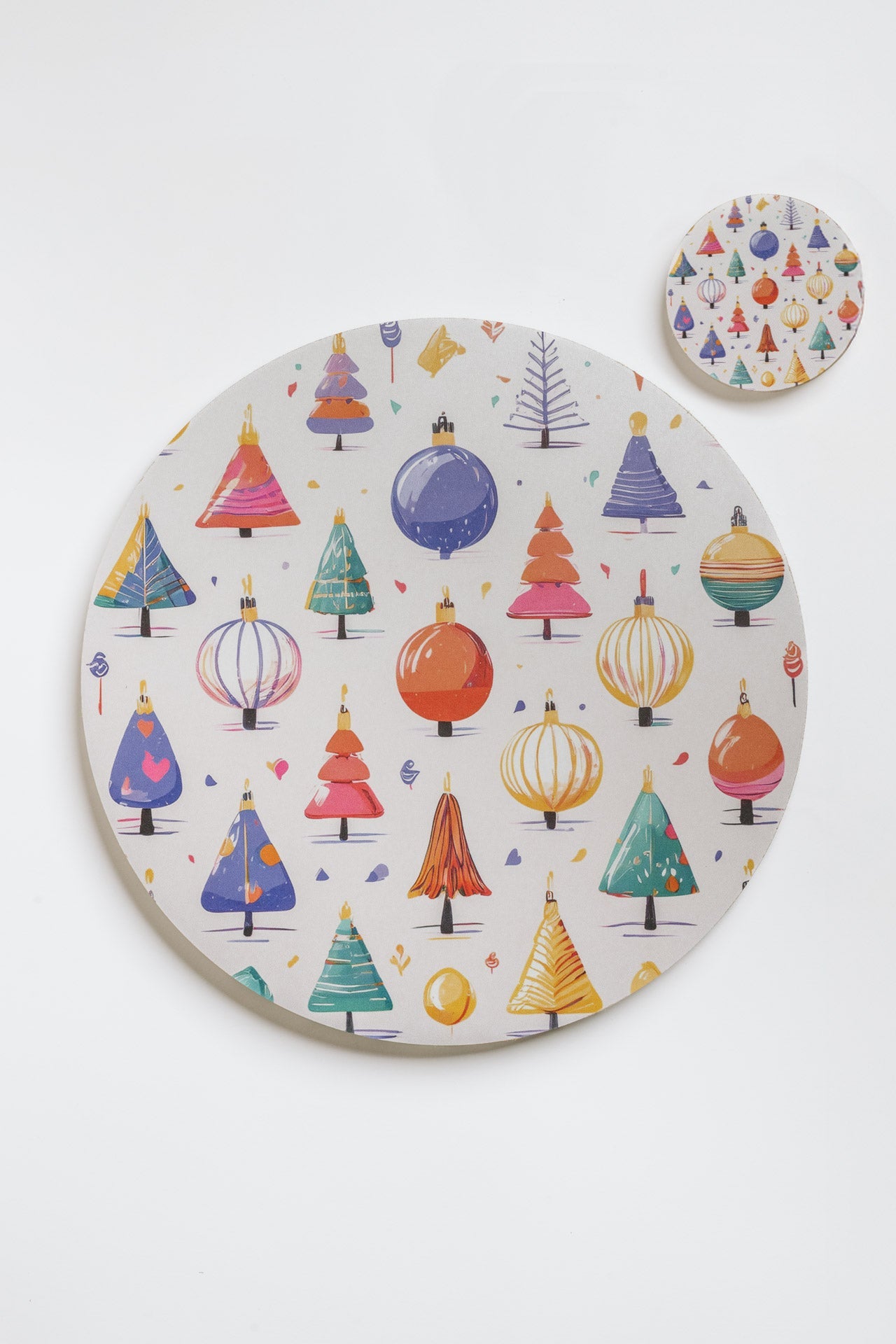 Set 4 sottopiatti + Set 4 sottobicchieri natalizi colorati