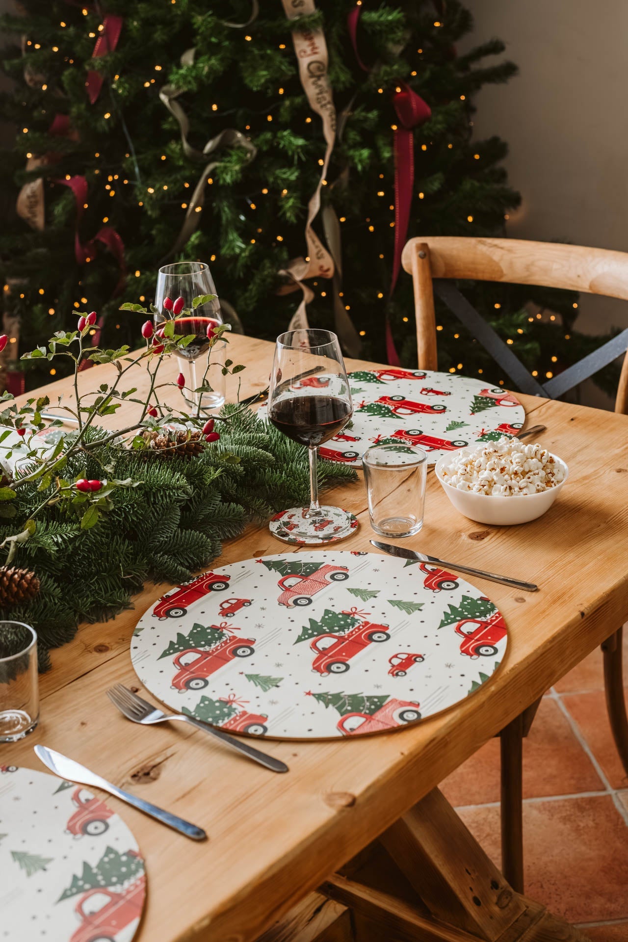 Set 4 sottopiatti + Set 4 sottobicchieri natalizi - Treeride