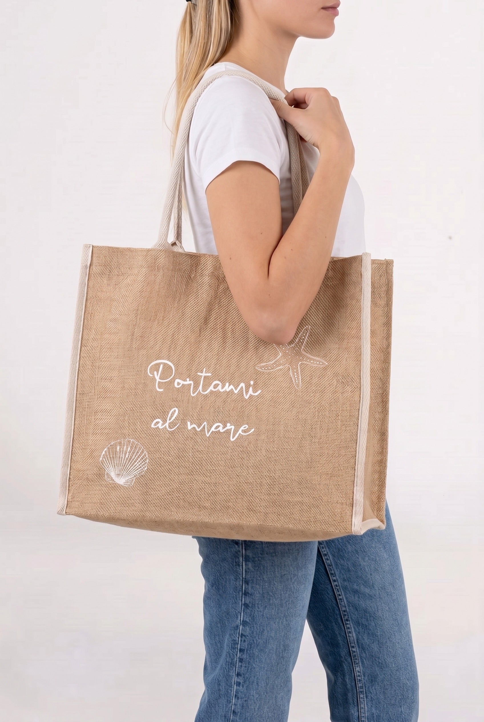 Borsa in Juta Bianca - Portami al Mare