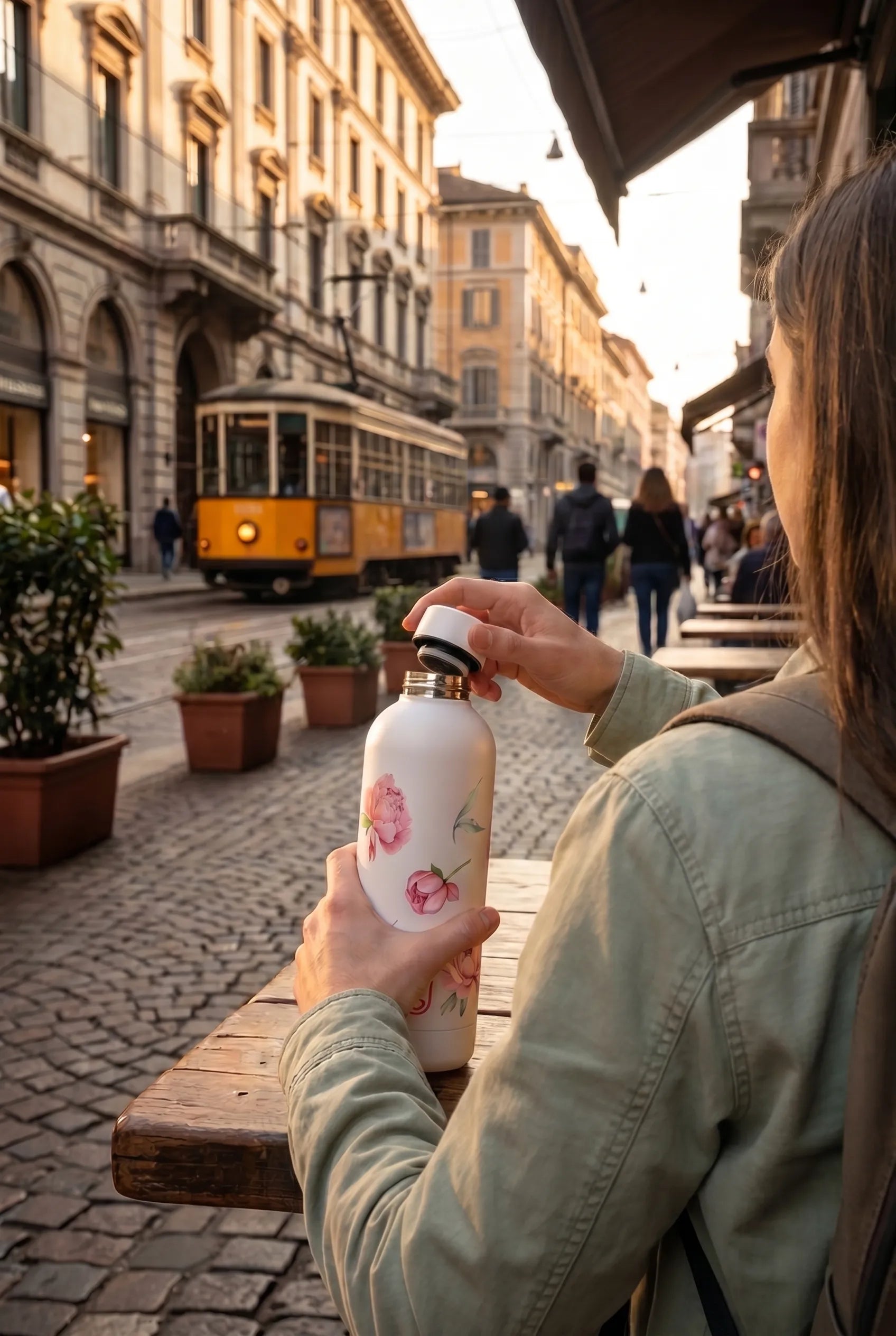 Borraccia Termica Bianca Peonie 0,5L - Special edition