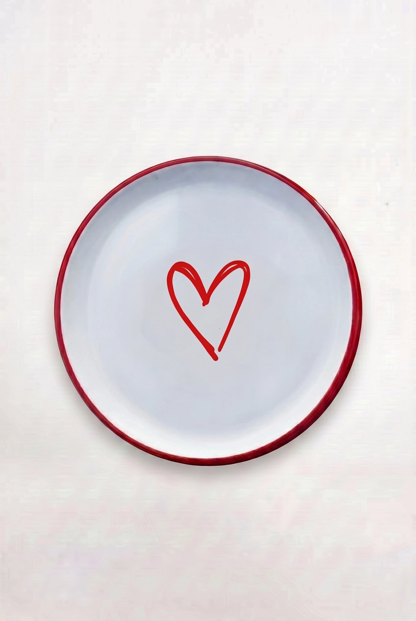 Piatto Pizza Cuore Rosso