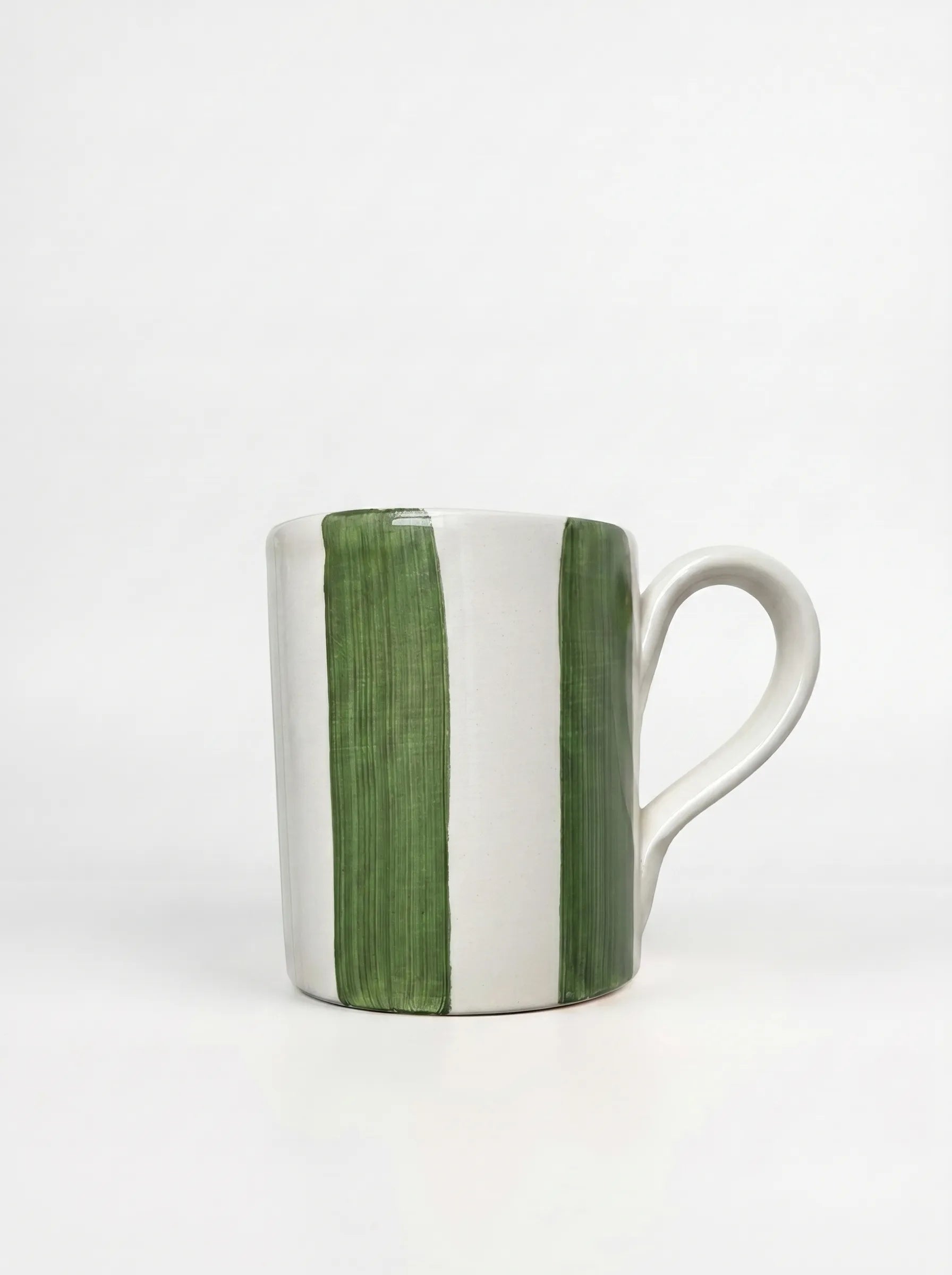 Tazza Mug in Ceramica Righe Verdi - Slow Living, la Tavola in Stile Dolce Vita