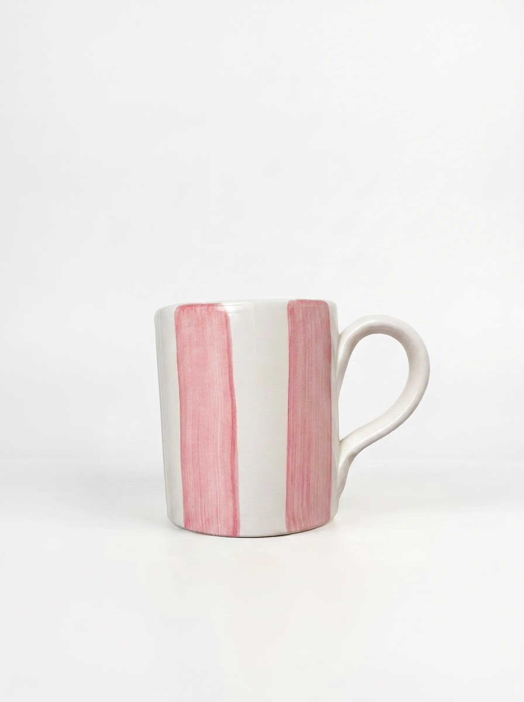 Tazza Mug in Ceramica Righe Rosa - Slow Living, la Tavola in Stile Dolce Vita