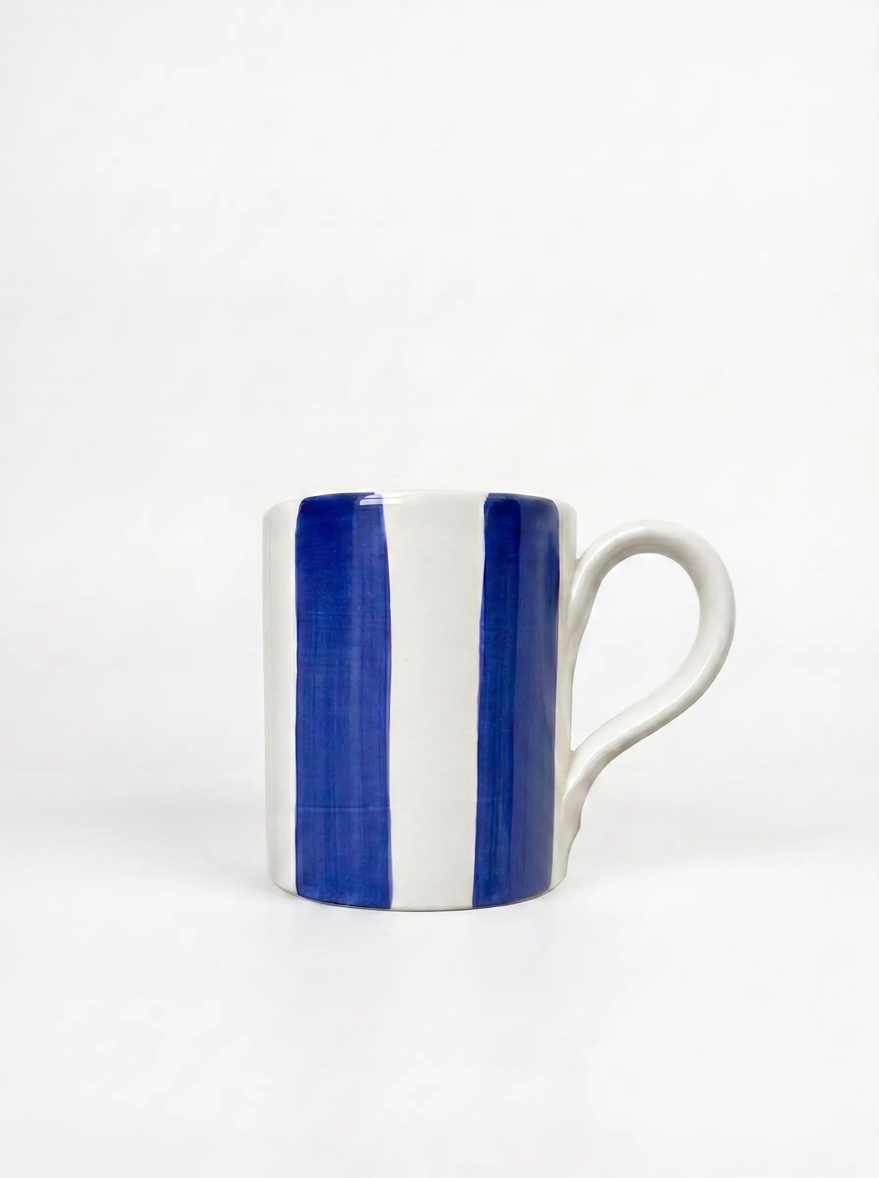Tazza Mug in Ceramica Righe Blu - Slow Living, la Tavola in Stile Dolce Vita