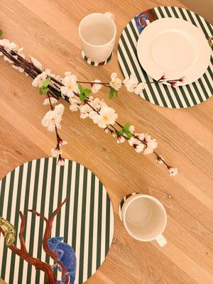 Set sottopiatti + sottobicchieri - Camaleonte - mise en place