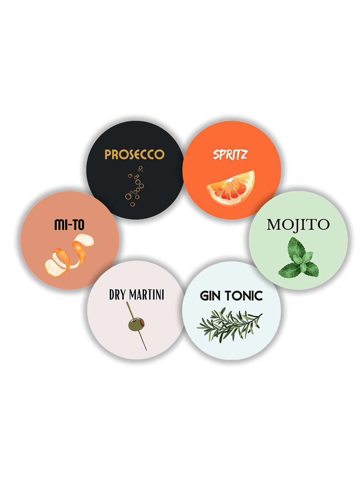 set sottobicchieri cocktail