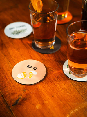 set sottobicchieri cocktail mise en place