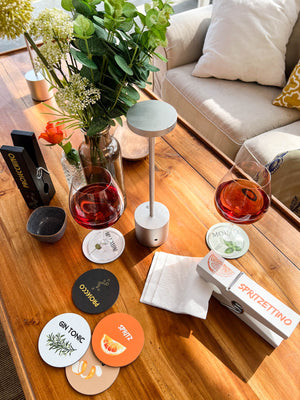 set sottobicchieri cocktail mise en place